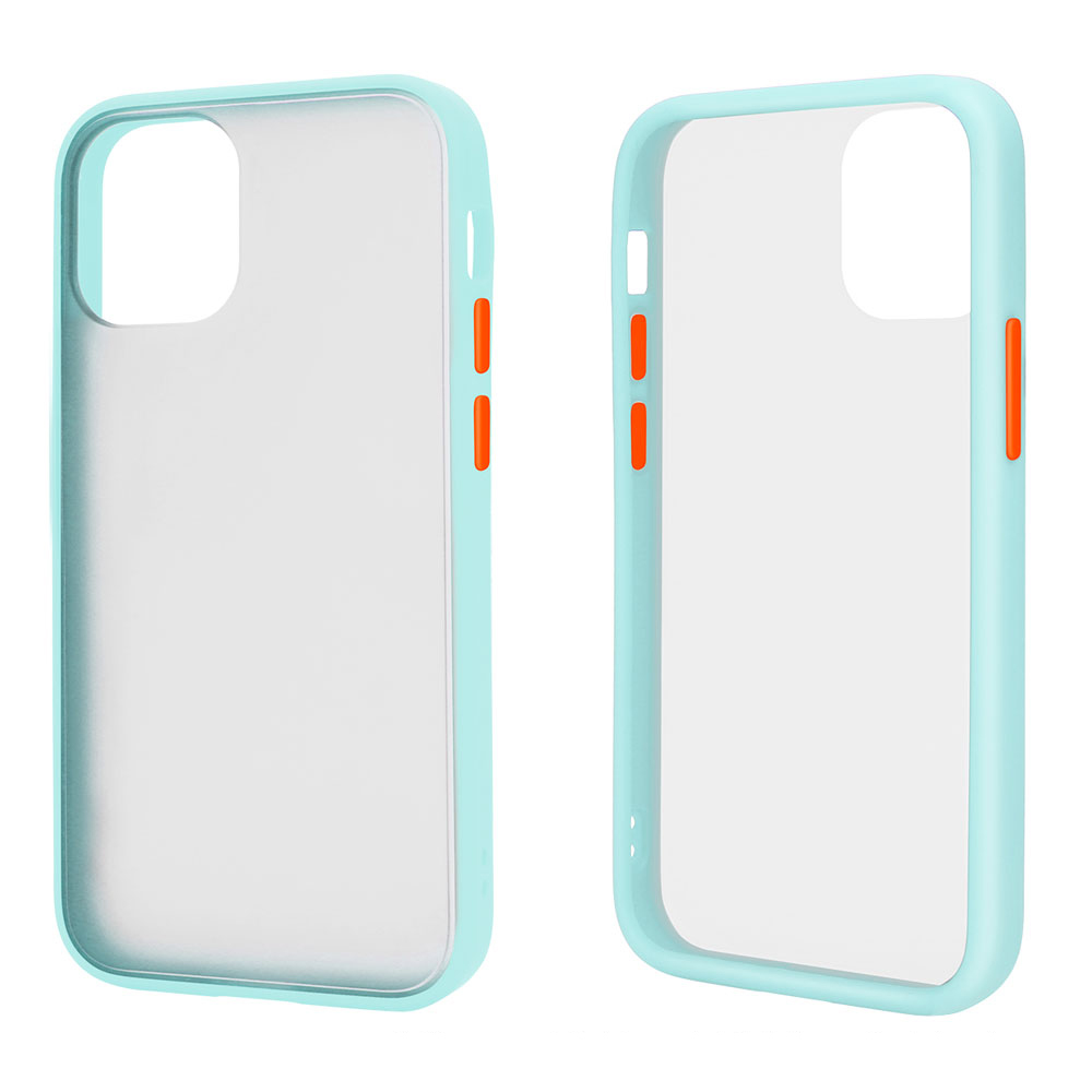 Slim Matte Hybrid Bumper Case for iPHONE 12 / iPHONE 12 Pro 6.1 inch (Light Blue)